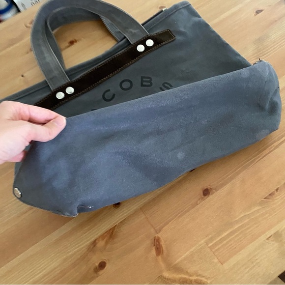 Jacobs by Marc Jacobs Top Zip Canvas Tote Bag Gray Canvas Suede Trim 17” X 11.5” - Picture 3 of 16